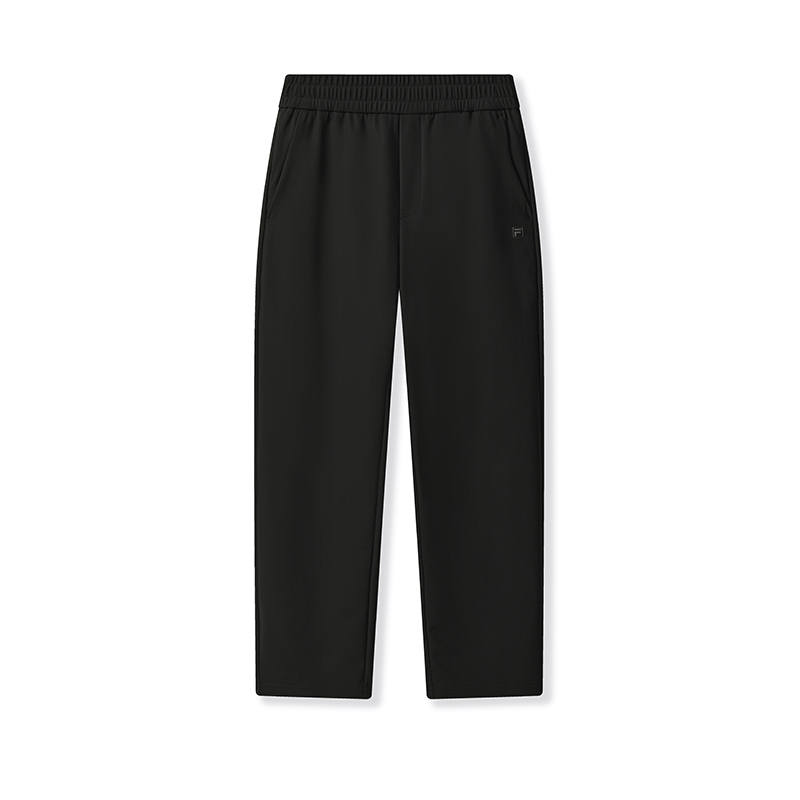 FILA WHITE Casual Pants Men's Jet Black Moderate Straight Fit Pants