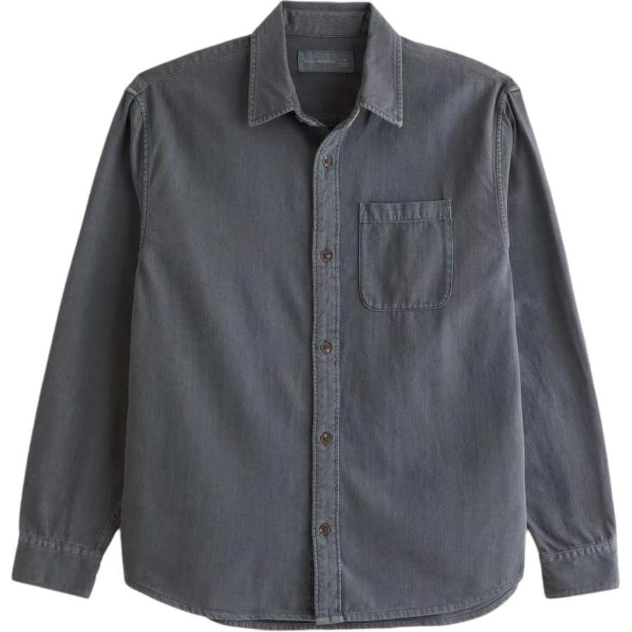Abercrombie&Fitch Shirts Men's Blue Gray Lapel Moderate