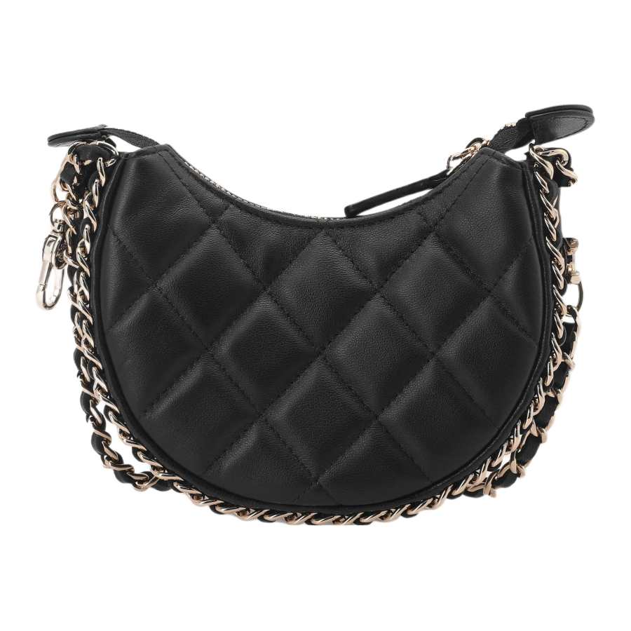 CHANEL Lambskin Crescent Bag Crescent Bag Pea Bag Dumpling Bag Crossbody Handbag Mini Women's Black