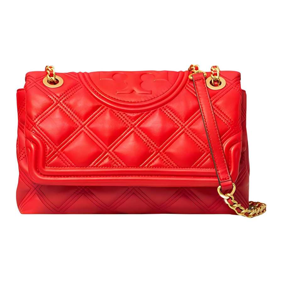 TORY BURCH Fleming Sheepskin Shoulder Bag, Crossbody Bag Large Women's Red