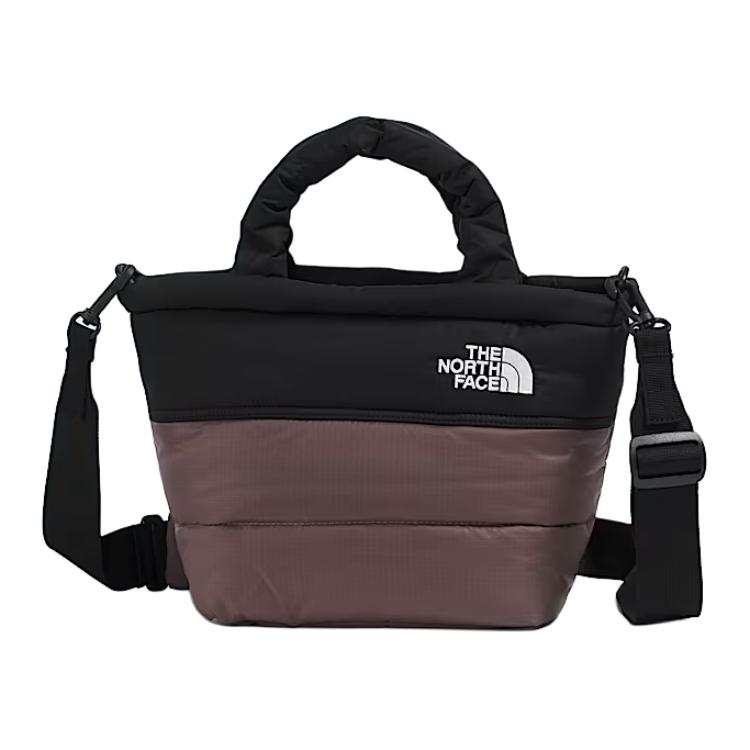 THE NORTH FACE Nuptse Recycled Nylon Shoulder Bag, Handbag Mini Women's Tawny Quartz & Black