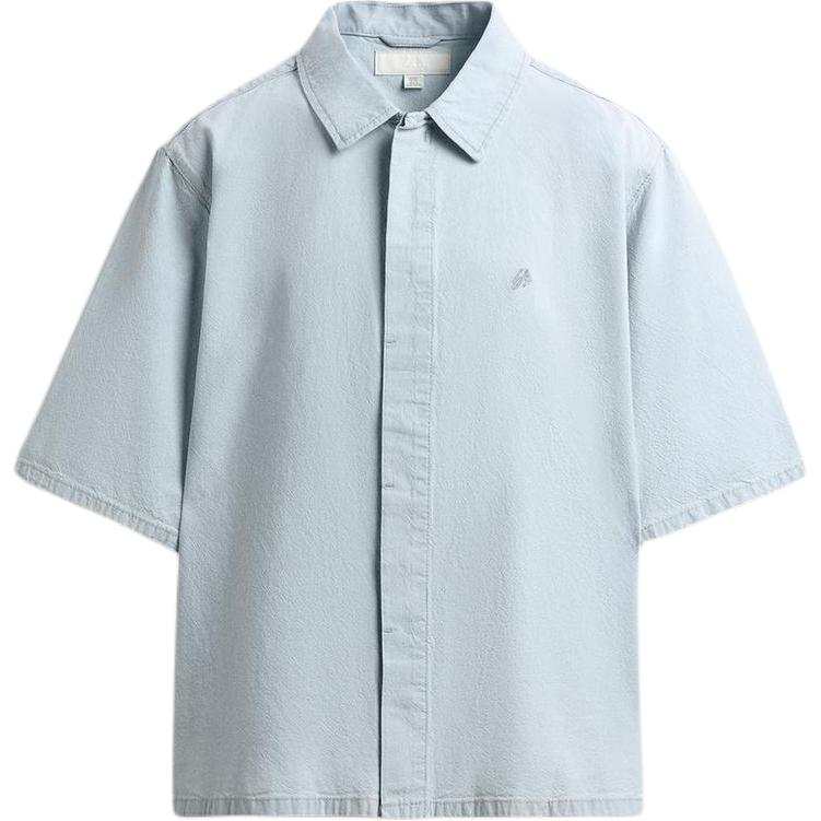 ZARA Shirts Men's Light Blue Lapel Moderate Denim