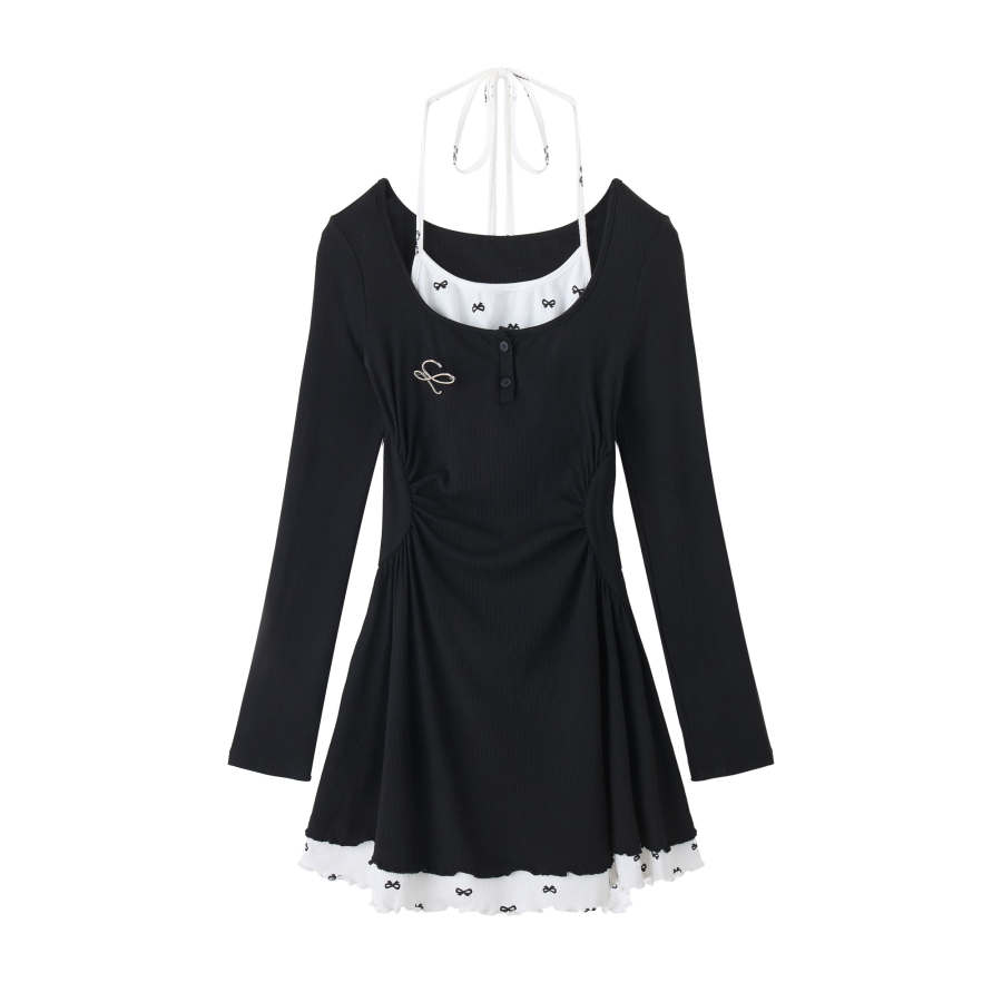 Fabric Pig Long Sleeved Dress Women's