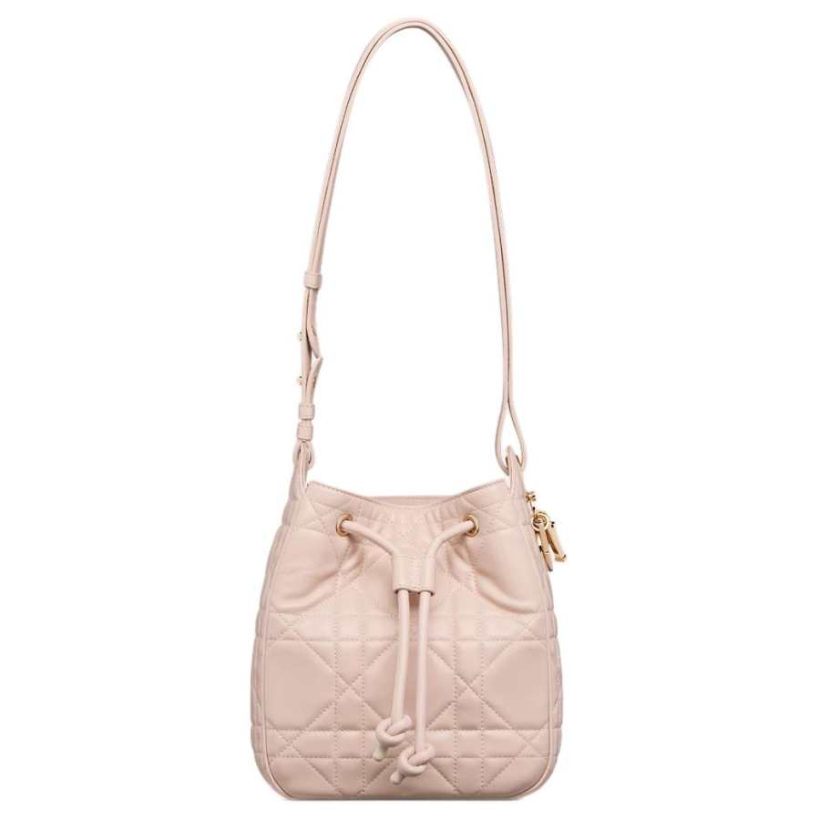 DIOR D Motion Sheepskin With Cow Leather Bucket Bag, Shoulder Bag Small Women's Rouge Pink
