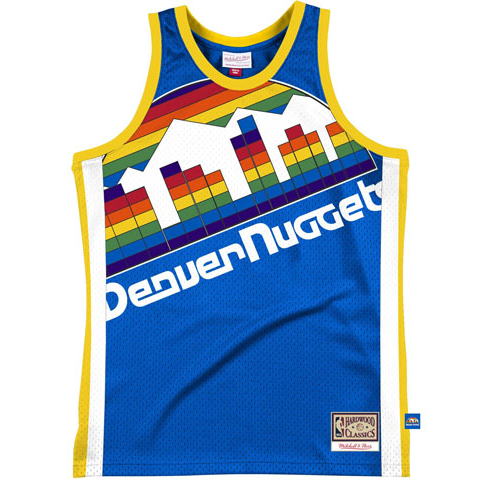 Mitchell Ness Mitchell Ness Basketball Jerseys Men's Blue Moderate Straight Fit