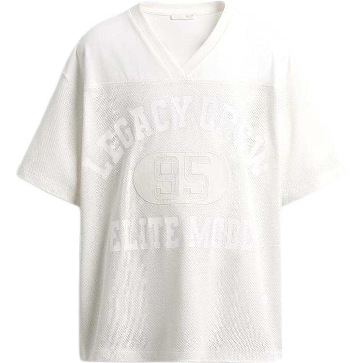 ZARA T Shirts Men's White V Neck Moderate