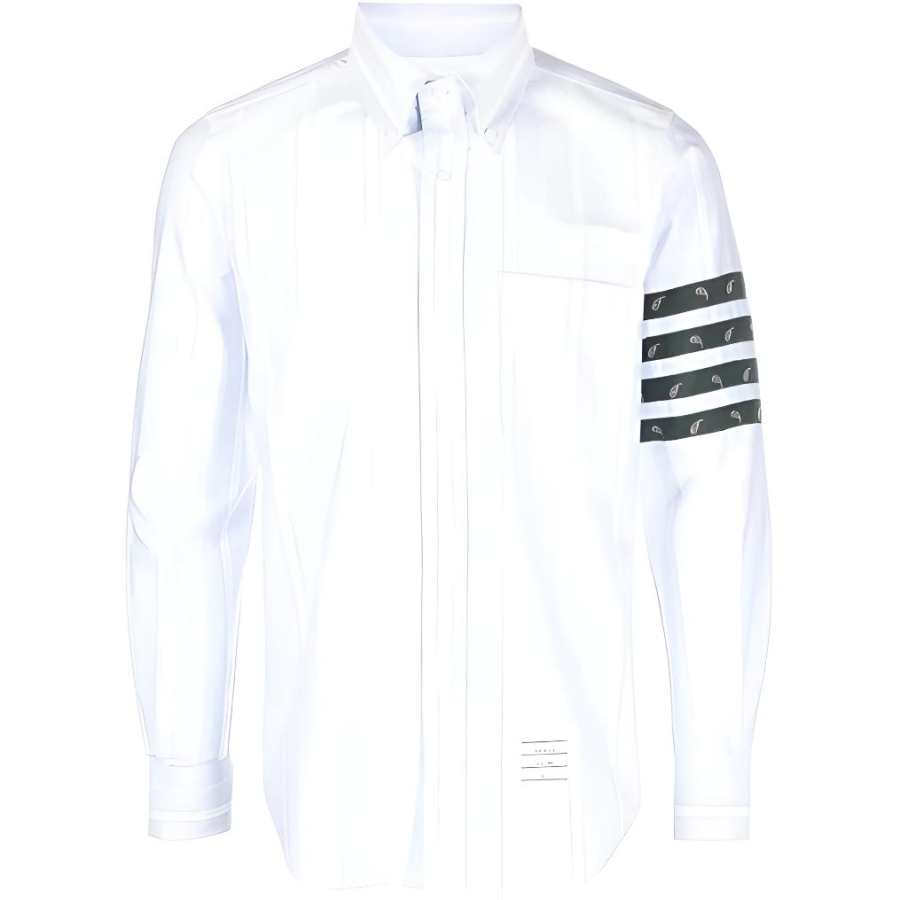 THOM BROWNE THOM BROWNE 4 Bar Detailed Buttoned Shirt