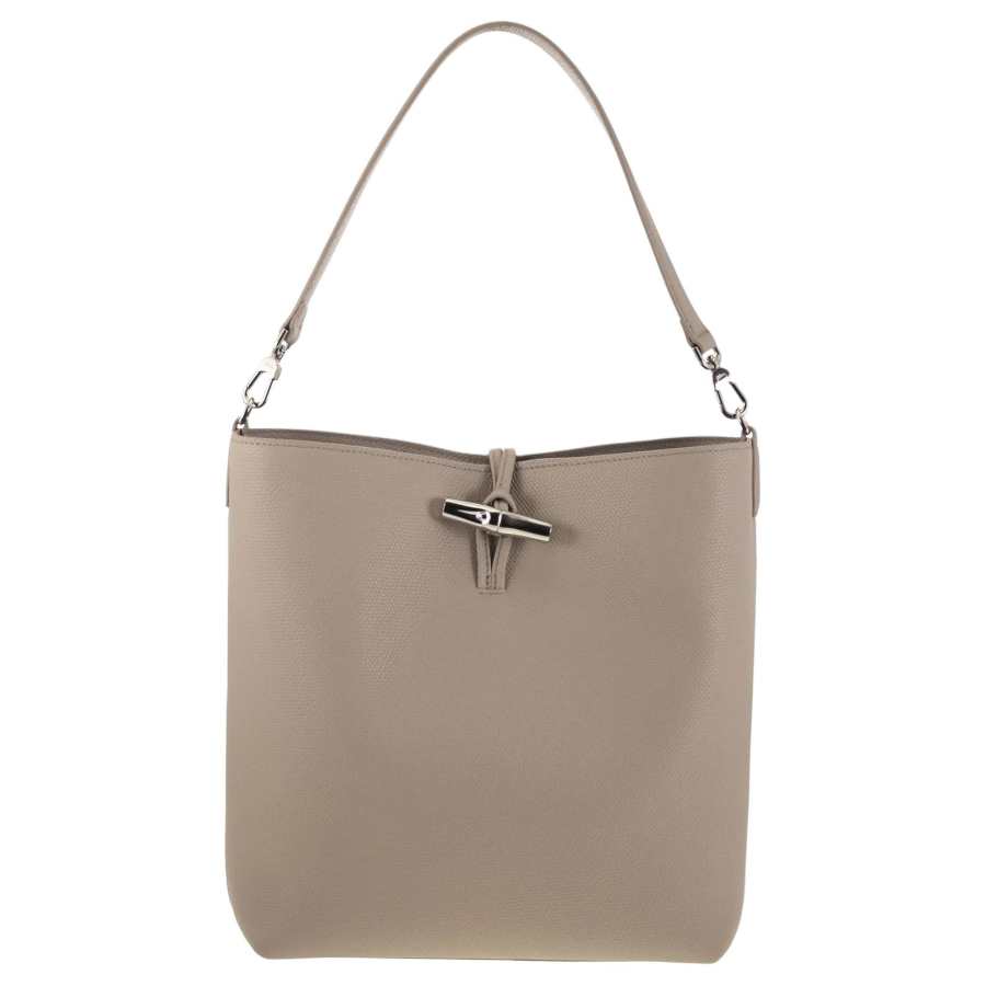 LONGCHAMP Le Roseau Grain Cow Leather Bucket Bag Handbag Mini Women's Clay