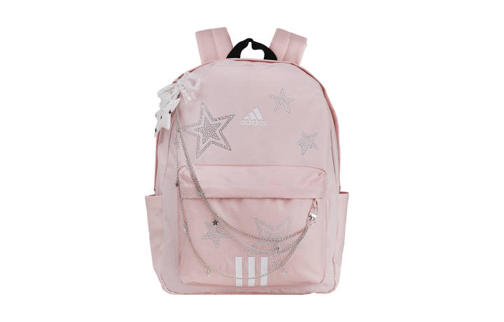 Adidas Adidas Recycled Polyester Plain Weave Fabric Pink Diamond Star Backpack Regular Unisex Sand Pink