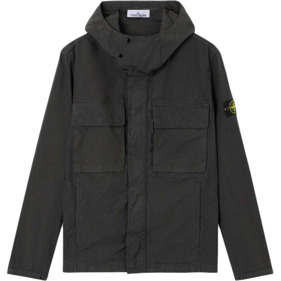 Stone Island hooded patch-pocket jacket