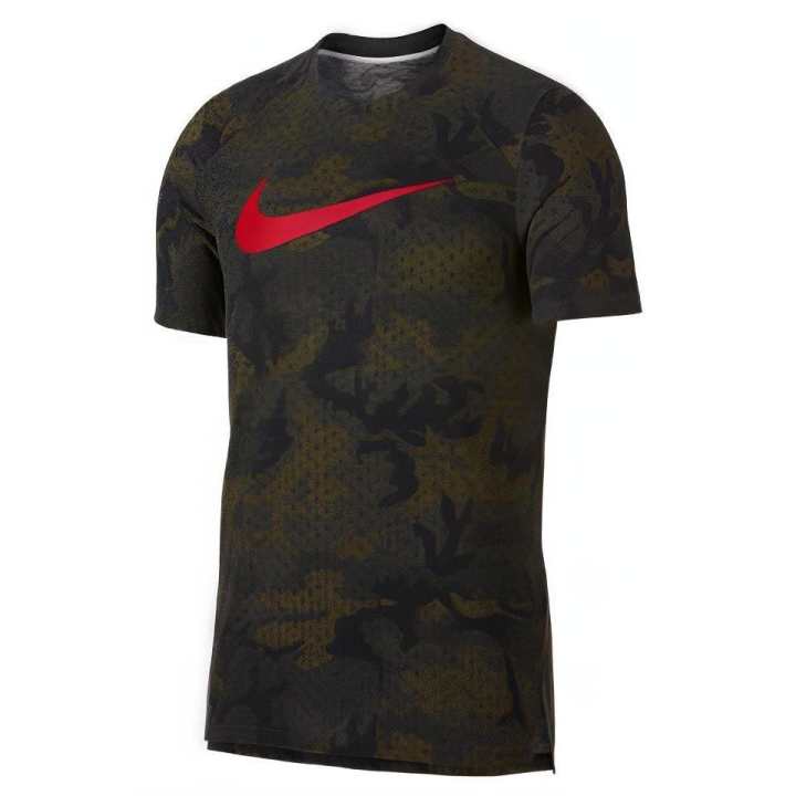 Nike Nike T Shirts Men's Army Green Crew Neck Moderate Straight Fit