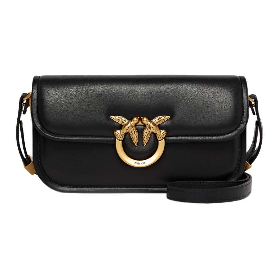 PINKO Love Bag Sheepskin Shoulder Bag Small Women's Black