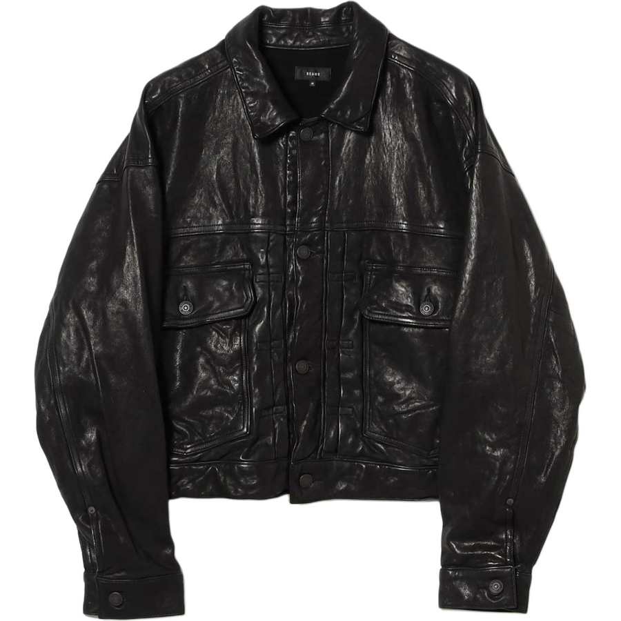 Beams Beams Leather Jackets Men's Lapel Moderate