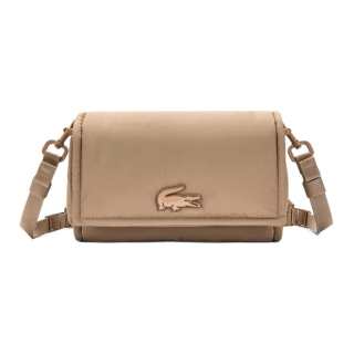 LACOSTE Minimalist Style Crossbody Bag, Shoulder Bag Unisex Camel