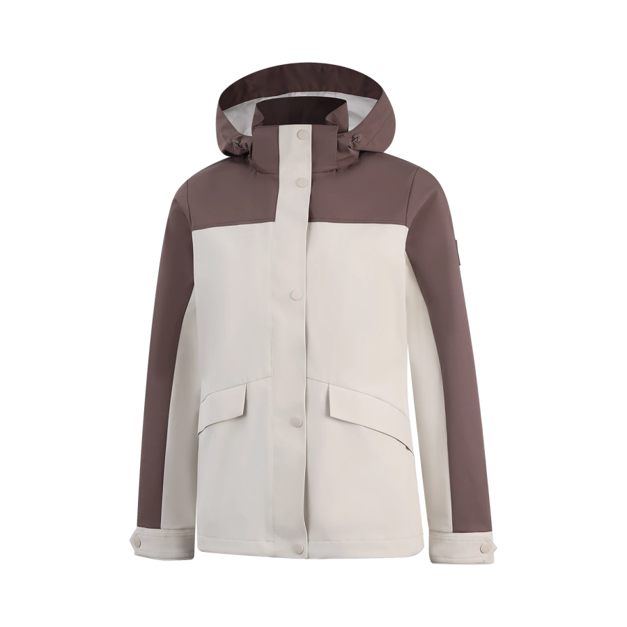 Li-Ning Li Ning Trench Coats Women's Gravel White Gray/Sunken Wood Brown Moderate