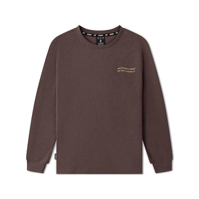 Skechers T Shirts Unisex Dark Caramel Brown/05U5 Crew Neck Moderate