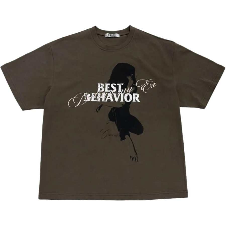 GRAILZ T Shirts Women's Brown Crew Neck Moderate