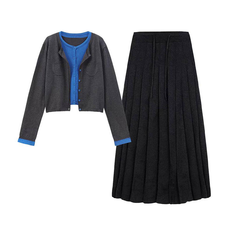 MARIE·COCO Two Piece Skirt Sets Women's Top+Skirt Crew Neck Moderate Long