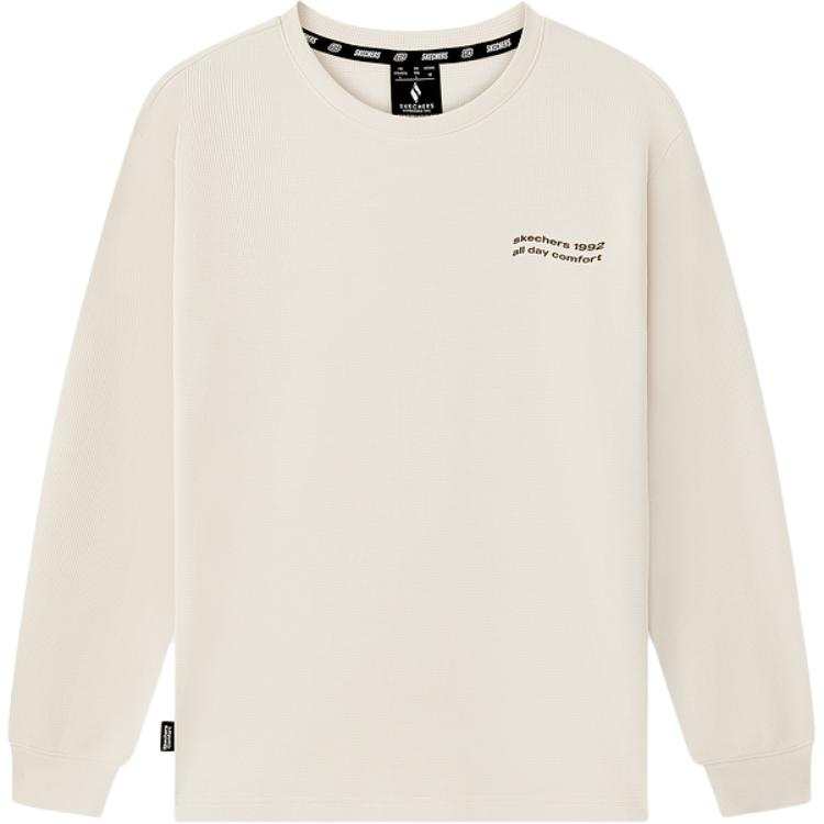 Skechers T Shirts Unisex Ivory White/001J Crew Neck Moderate