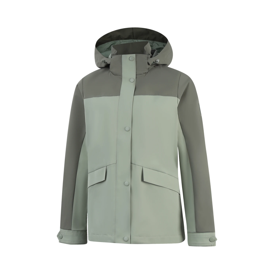 Li-Ning Li Ning Trench Coats Women's Grass Green/Tea Green Hooded Moderate Other
