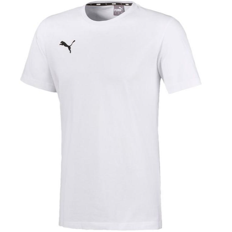 PUMA T Shirts Men's White Crew Neck Moderate Straight Fit