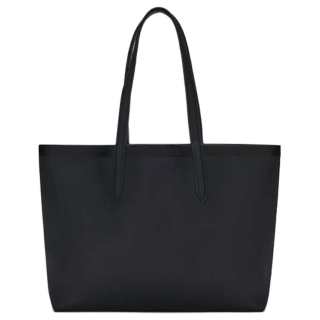 LACOSTE PVC Tote Bag, Shopping Bag, Shoulder Bag Large Women's Black/Dark Purple Red