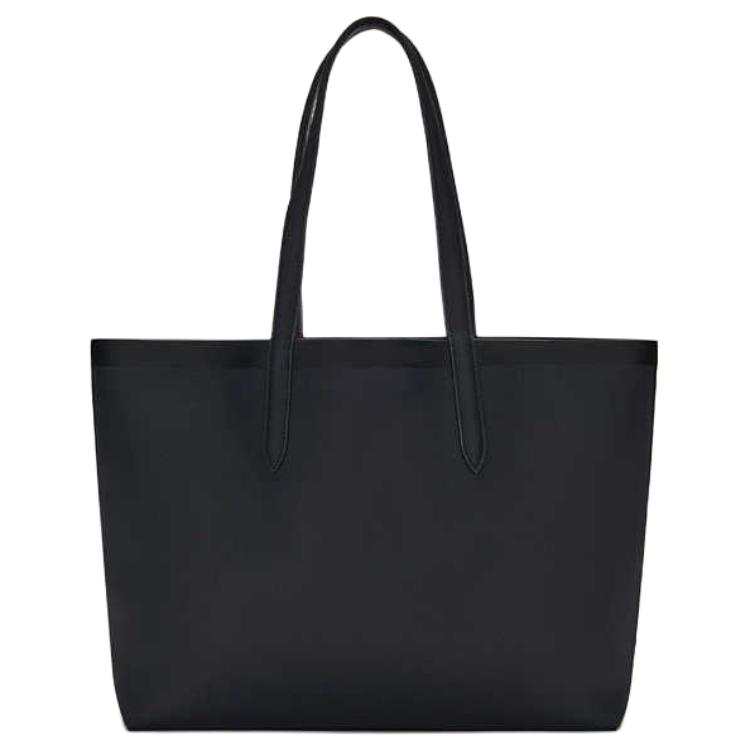 LACOSTE PVC Tote Bag, Shopping Bag, Shoulder Bag Large Women's Black/Dark Purple Red