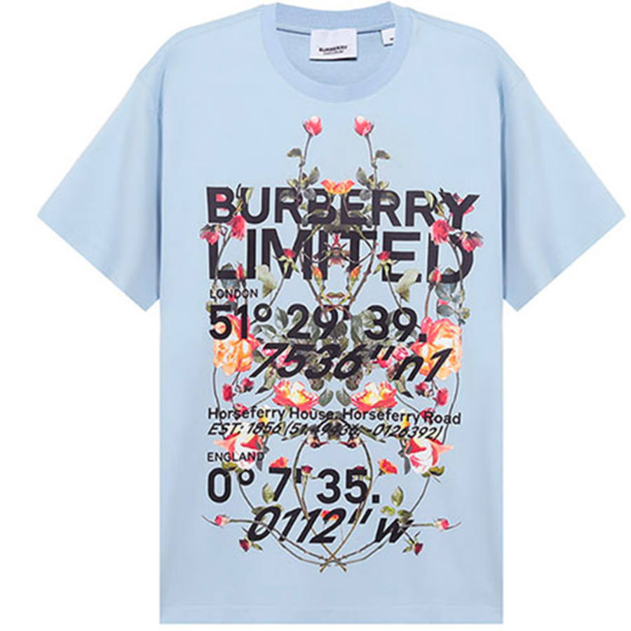 Burberry T Shirt Unisex Light Blue