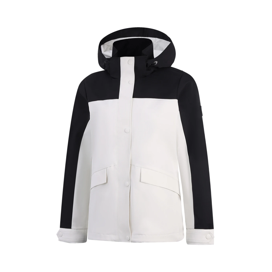 Li-Ning Li Ning Trench Coats Women's Ivory/Black Hooded Moderate Other