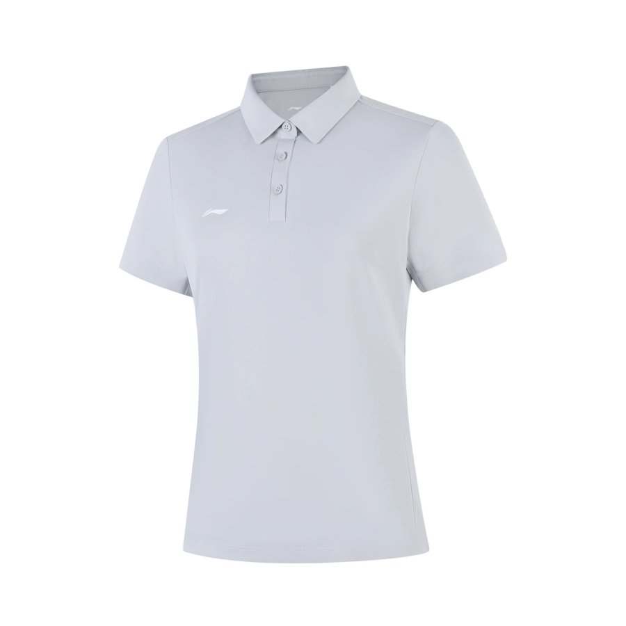 Li-Ning Li Ning Polo Shirts Women's Calm Gray Polo Collar Moderate Straight Fit