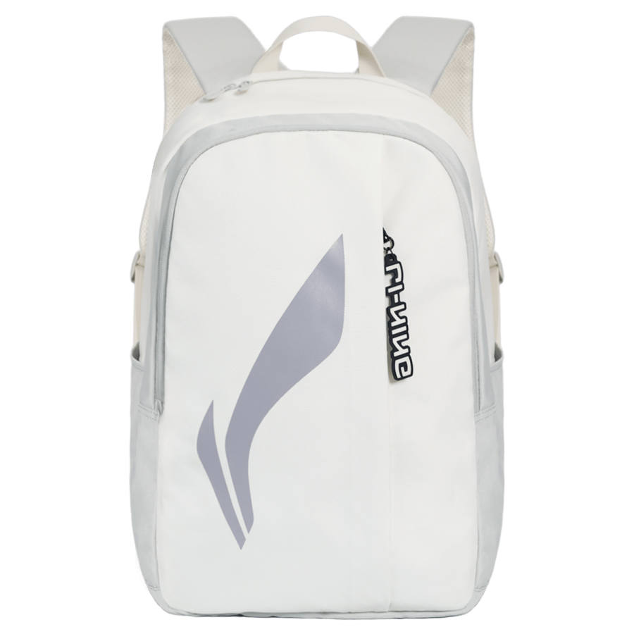 Li-Ning Li Ning Large Capacity Polyester Backpack Regular Unisex White Birch Gray