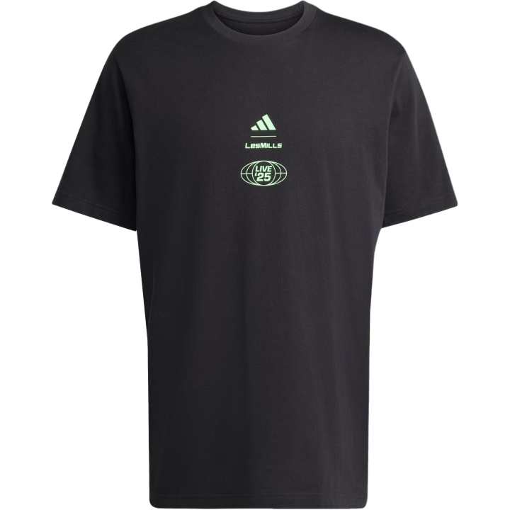 Adidas Adidas LES MILLS T Shirts Men's Black Crew Neck Moderate