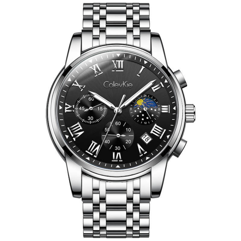 Colev Kie ColevKie Love Of A Lifetime Custom Quartz Movement Stainless Steel Watchband Men's Watches Black Dial