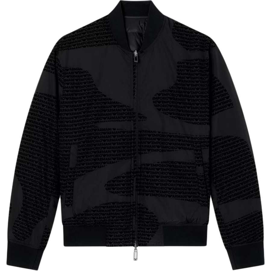 Emporio Armani Logo Printed Zipped Bomber Jacket