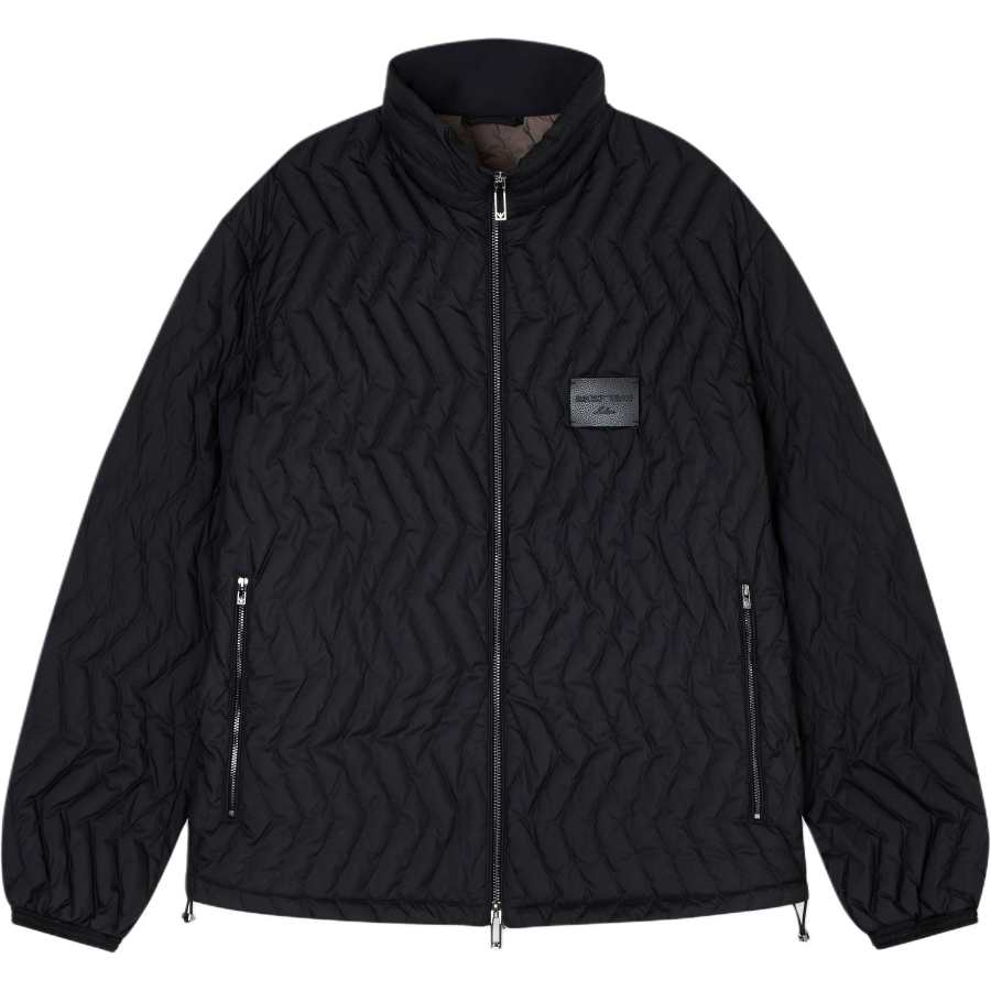 Emporio Armani quilted-chevron jacket
