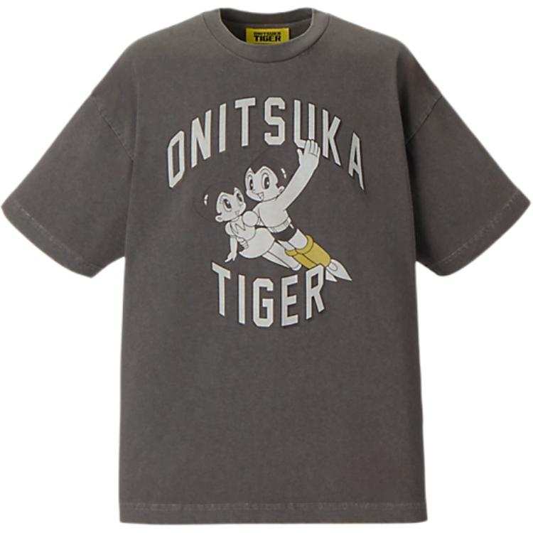 Onitsuka Tiger T Shirts Unisex Heather Gray Crew Neck