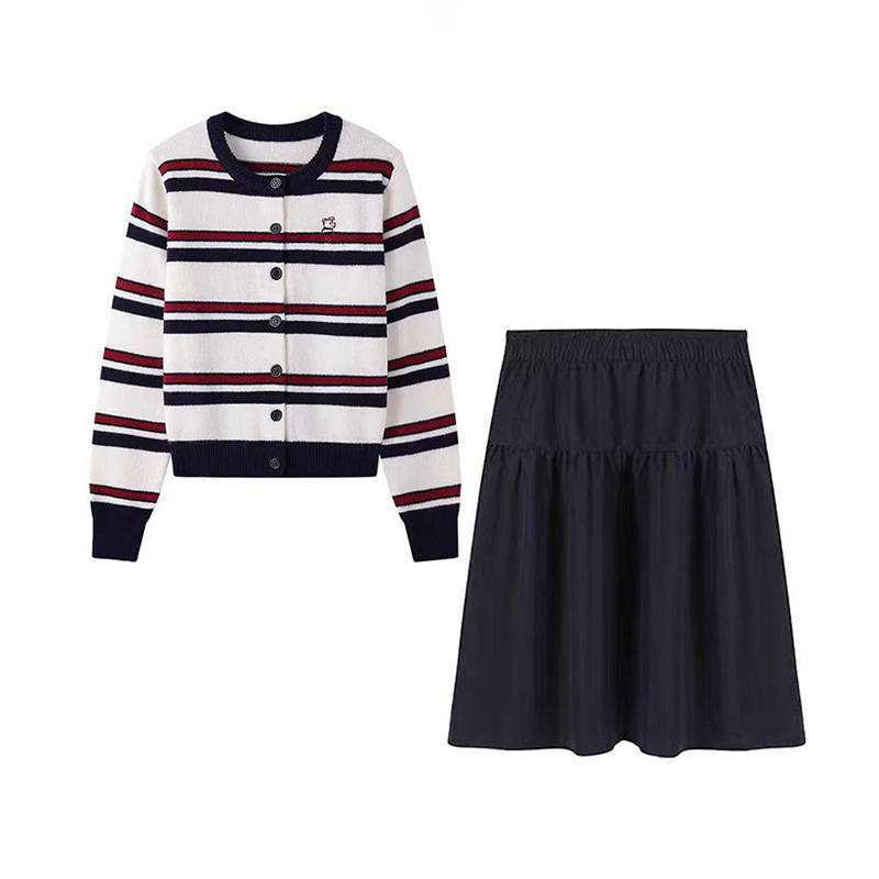 MARIE·COCO Two Piece Skirt Sets Women's Top+Skirt Crew Neck Moderate Short