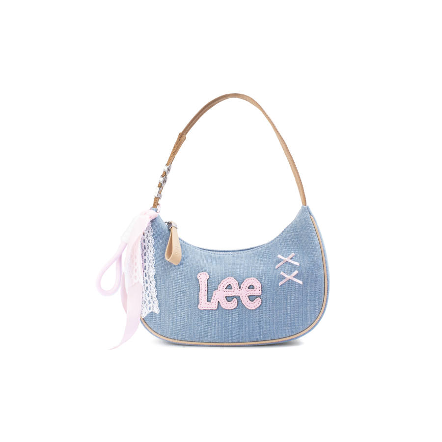 Lee Fabric+Artificial Leather Shoulder Bag Regular Women's Vintage Light Denim Blue