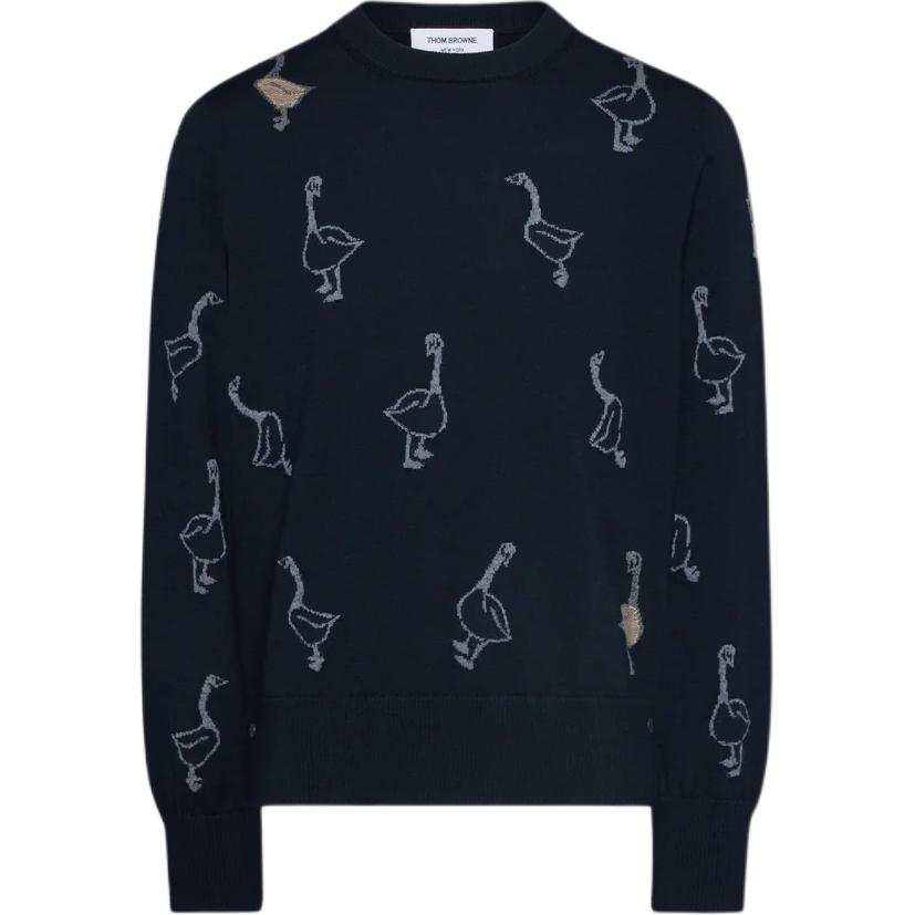 THOM BROWNE Thom Browne pattern-intarsia virgin wool sweater