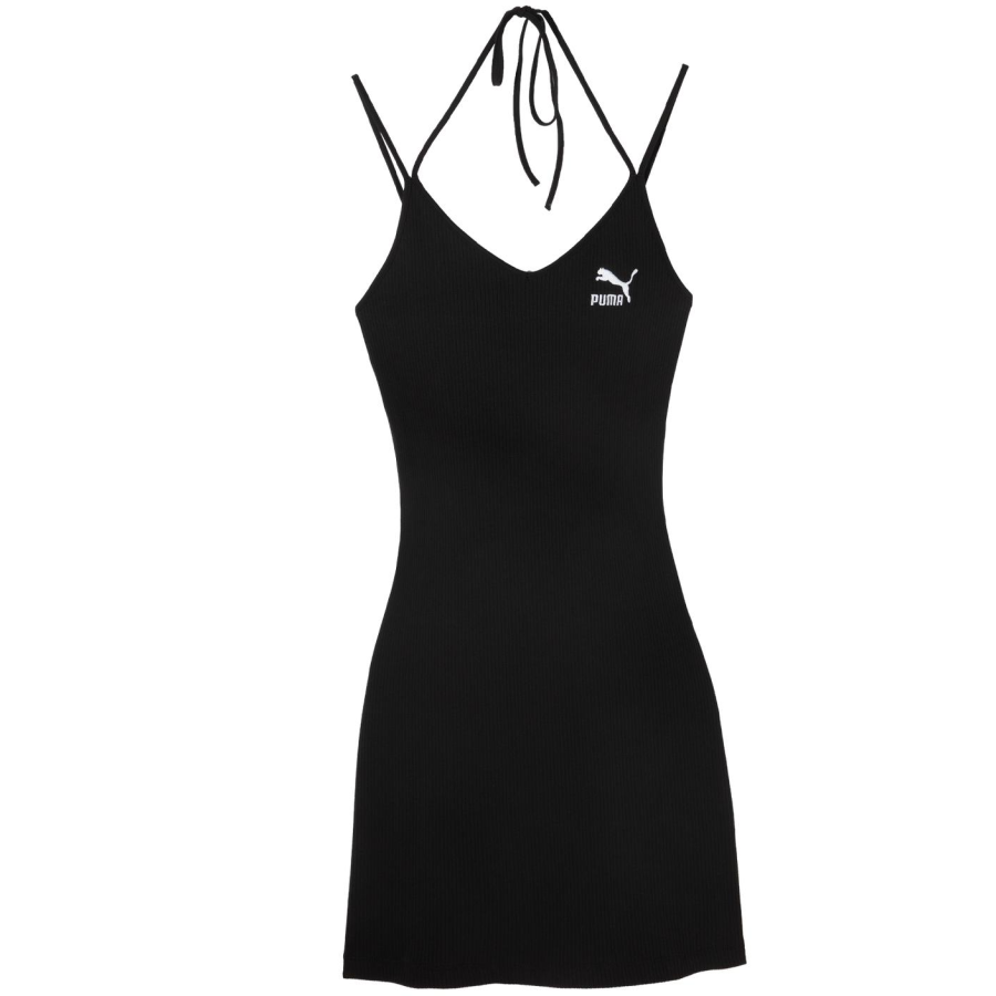 PUMA RIBBED DRESS Slip Dress Women's Black