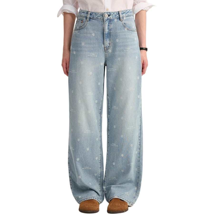 Teenie Weenie Jeans Women's Light Blue Moderate Straight Fit Pants
