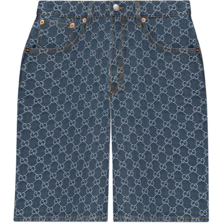 GUCCI Denim Shorts Women's Blue