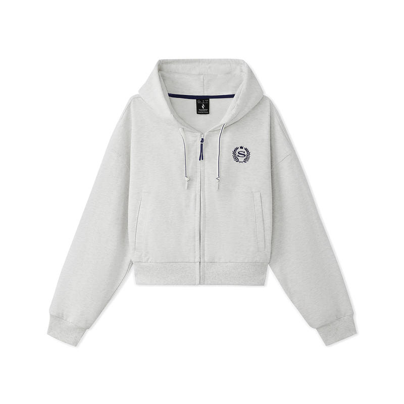 Skechers Sweatshirts Women's Light Heather Gray 0248 Hooded Moderate Cardigan