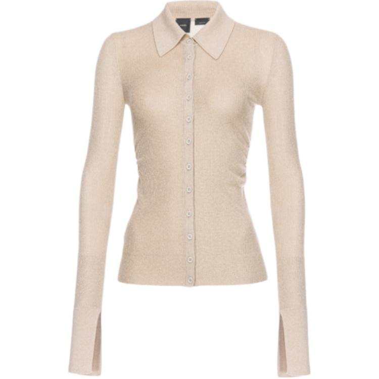 PINKO Knitwear Women's Beige Lapel Moderate