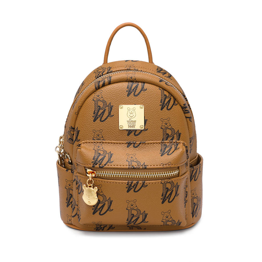 Disney Winnie The Pooh Series PVC Backpack Mini Women's Brown