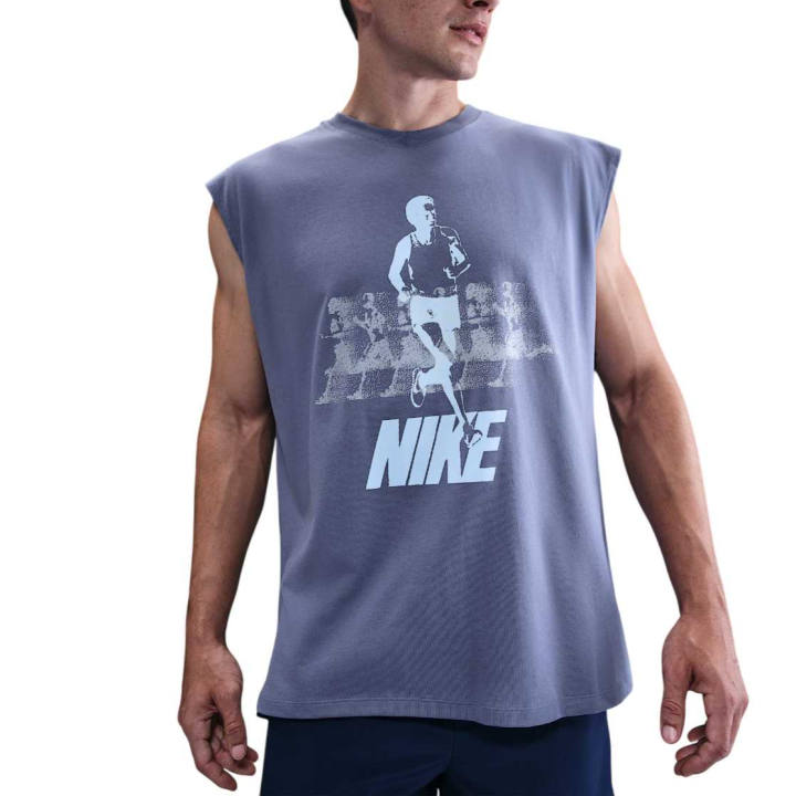 Nike Nike Tank Tops Men's Blue Crew Neck Moderate Sleeveless