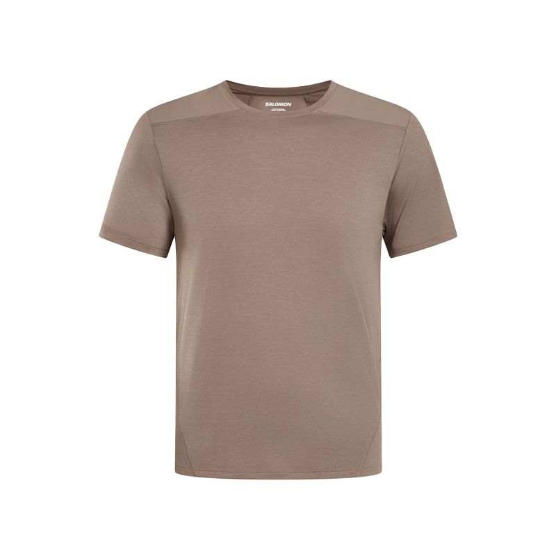 SALOMON OUTLINE T Shirts Men's Iron Gray Crew Neck Moderate
