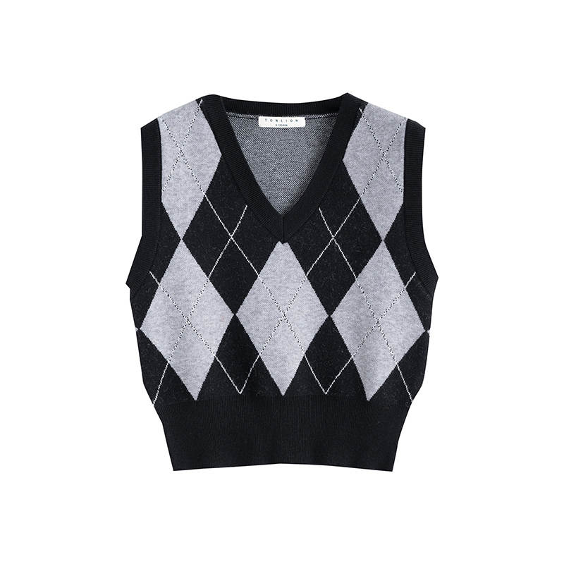 Tonlion Knitwear Women's Black Tone V Neck Moderate Other