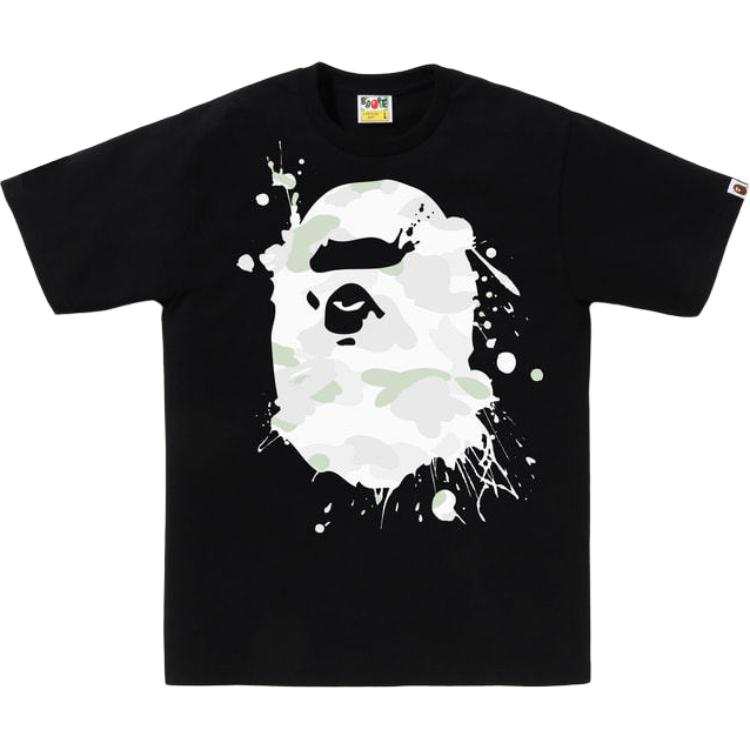 A BATHING APE A BATHING APE ® Camo print Paint splatter T shirt