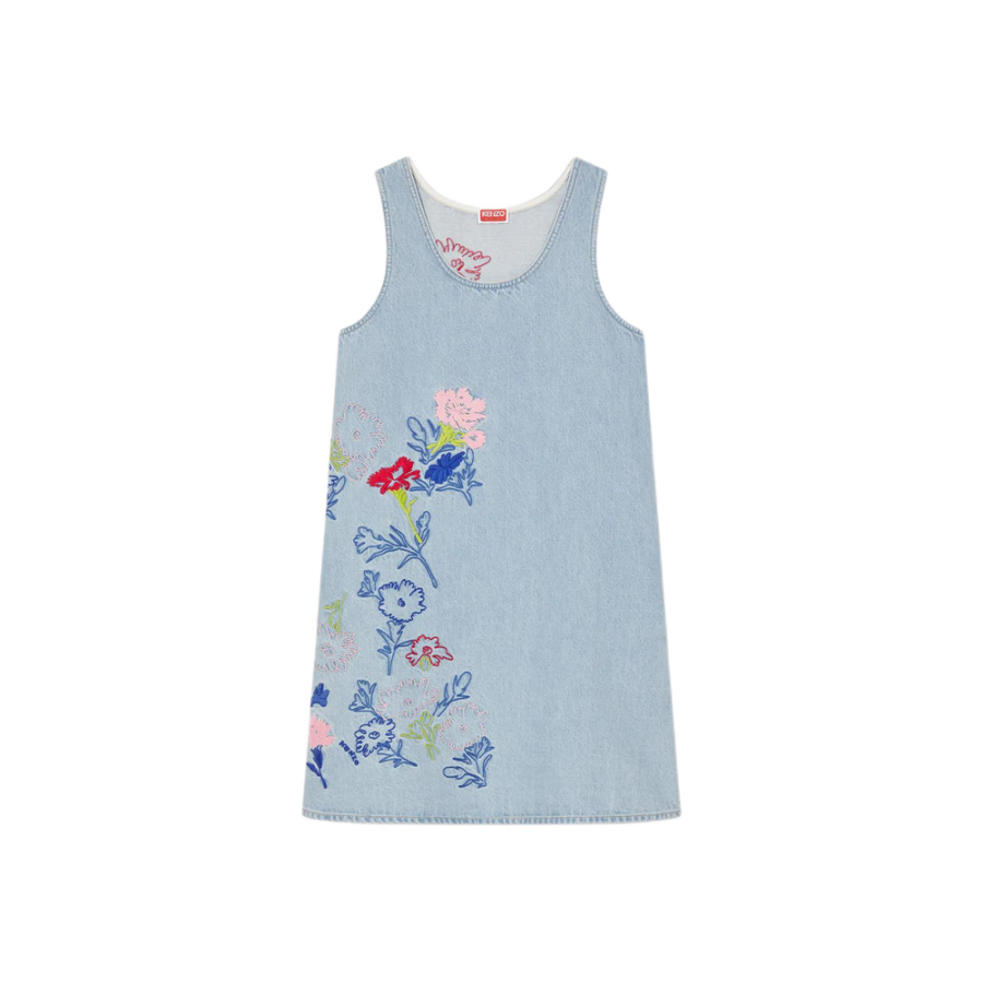 KENZO Sleeveless Embroidered Dress Sleeveless Dress Women's Blue